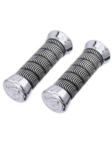 Grips 7/8 long 130mm Moon Black/Chrome Eagle.